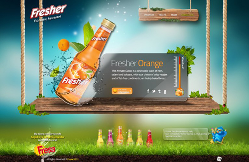 Fresher新鮮人果汁大背景網頁設計